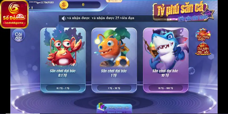 Trải nghiệm game bắn cá đổi thưởng thú vị tại Sodo66